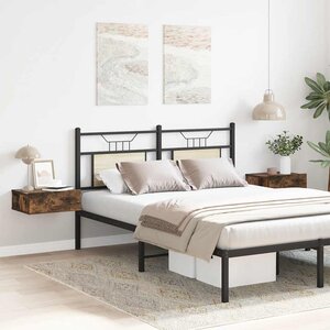 vidaXL Tables de chevet flottantes 2 Pièces Chêne fumé 40x30x15 cm