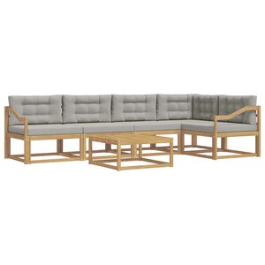 vidaXL Ensemble de canapés d'extérieur 6 Pièces Blanc et gris clair