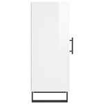 vidaXL Buffet Blanc brillant 34 5x34x90 cm Bois d'ingénierie