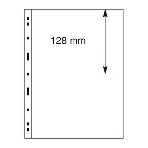 Feuilles Uniplate Lindner transparentes à 2 bandes pour billets de banque.
