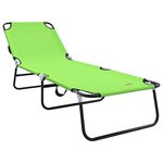 vidaXL Chaise longue pliante 2 Pièces Vert 56 x 189 x 87 cm tissu