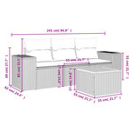 vidaXL Salon de jardin 4 Pièces avec coussins gris résine tressée