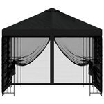 vidaXL Abri de jardin avec parois 3 x 3 m Noir Polyester et Acier