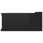 vidaXL Table de chevet flottante Noir brillant 40x30x15 cm Aggloméré