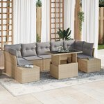 vidaXL Ensemble de canapé de jardin 8 Pièces Beige  Gris clair