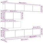 vidaXL Ensemble meuble TV 10 Pièces Chêne noir 100 x 30 x 30 cm
