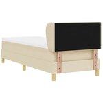 vidaXL Lit à Ressorts avec Matelas Crème 90x200 cm Tissu Crème