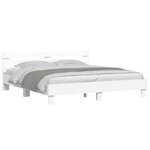 vidaXL Cadre de lit avec LED sans matelas blanc 160x200 cm