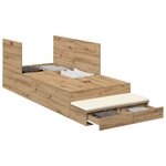 vidaXL Cadre de lit avec rangement avec tiroir Chêne artisanal 90 cm
