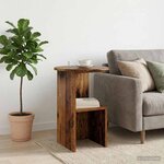 vidaXL Table d'appoint Bois ancien Ø 39 5 x 55 cm Bois d'ingénierie