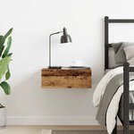 vidaXL Table de chevet flottante vieux bois bois d'ingénierie