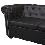 Vidaxl canapé d'angle chesterfield 5 places cuir synthétique noir