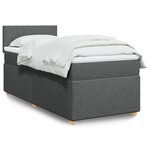 vidaXL Sommier à lattes de lit et matelas Gris foncé 90x190 cm Tissu