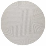 vidaXL Tapis de surface Rond HUARTE Crème Ø 200 CM Polyester