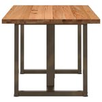 vidaXL Table à manger marron clair bois de chêne massif rectangulaire