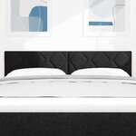 vidaXL Tête de lit avec des lumières à LED Réglable Noir 160 cm tissu