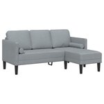 vidaXL Ensemble de Canapés Gris clair 173 x 131 x 67 cm tissu