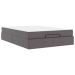 vidaXL Cadre de lit avec matelas avec matelas 2 Pièces Gris PVC