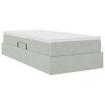 vidaXL Lit avec rangement et matelas Gris clair 100 x 200 cm Velours