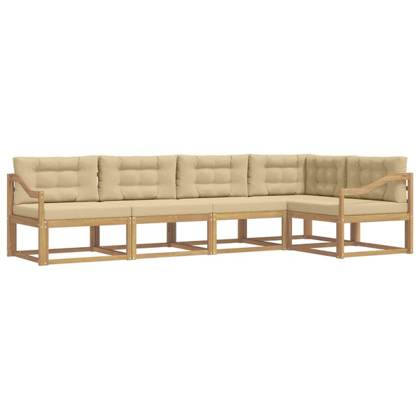 vidaXL Ensemble de canapés d'extérieur 4 pc Blanc et Beige Polyester