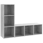 vidaXL Meubles TV 2 Pièces Gris béton 107x35x37 cm Aggloméré