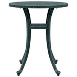 vidaXL Table de jardin vert Ø48x53 cm aluminium coulé