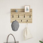 vidaXL Porte-manteau mural avec étagère Montage mural avec stockage Chêne sonoma 60 x 40 x 12 cm
