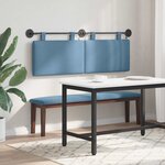 vidaXL Tête de lit suspendue Bleu Tissu en velours côtelé