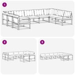 vidaXL Ensemble de canapés d'extérieur 9 pc Blanc et crème