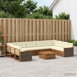vidaXL Ensemble de canapés d'extérieur 10 Pièces Naturel et Crème