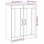 Armoire Murale vidaXL avec Portes en Verre Chêne Noir 69 5x34x90 cm