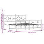 vidaXL Cadre de lit métal sans matelas avec pied de lit noir 160x200cm