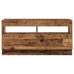 vidaXL Meuble TV avec lumières LED vieux bois bois d'ingénierie