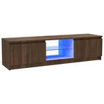vidaXL Meuble TV avec lumières LED chêne marron 120x30x36 cm