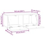 vidaXL Meuble TV mural 78 5 x 31 x 30 cm Blanc brillant