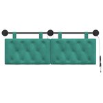 vidaXL Tête de lit suspendue Avec lumière LED Turquoise Velours