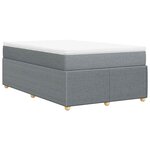 vidaXL Sommier à lattes de lit et matelas gris clair 120x190 cm tissu