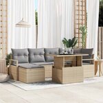 vidaXL Ensemble de canapé de jardin 7 Pièces beige et gris clair
