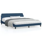 vidaXL Cadre de lit avec tête de lit Bleu 180 x 200 cm Tissu