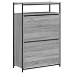vidaXL Armoire à chaussures sonoma gris 75x34x112 cm bois d'ingénierie