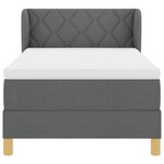 Lit sommier avec matelas vidaXL  Gris foncé  90x190 cm en tissu