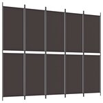 vidaXL Cloison de séparation 6 panneaux Marron 300x220 cm Tissu