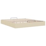 VidaXL Cadre de lit ottoman sans matelas crème 200x200 cm tissu