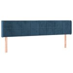 vidaXL Tête de lit avec oreilles Bleu foncé 203x16x78/88 cm Velours