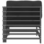 vidaXL Canapé d'angle avec coussins gris bois de pin solide