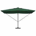 vidaXL Parasol déporté Roma avec LEDs Vert 352x251x265 cm en aluminium