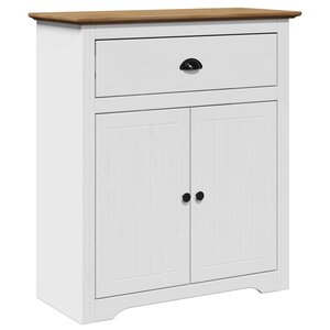 vidaXL Armoire de couloir BODO blanc et marron 80x35x90 cm