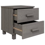 vidaXL Table de chevet HAMAR Gris clair 40x35x44 5 cm Bois pin massif