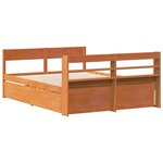 vidaXL Cadre de lit sans matelas cire marron 160x200cm bois pin massif