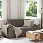 vidaXL Canapé deux places avec coussin Gris foncé Cuir artificiel